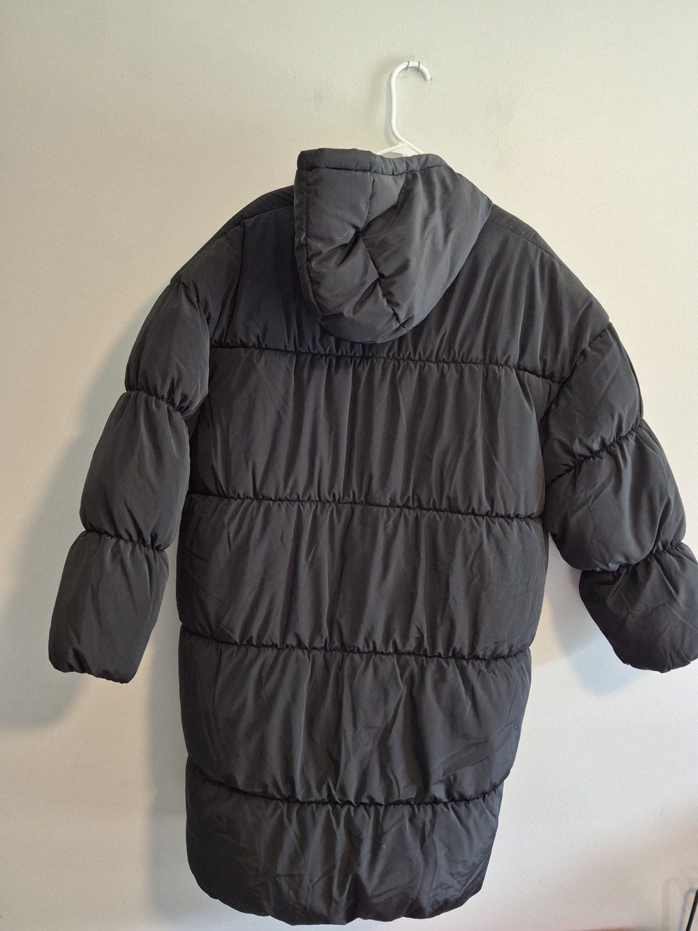 Divided H&M Womens Large Black Zip Up Hooded Puffer Winter Snow Coat - Picture 4 of 4